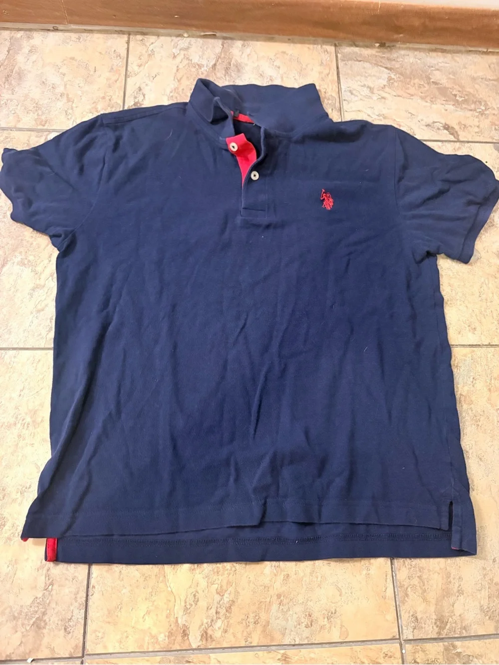 Ralph Lauren Navy Polo with Red Pony Embroidery
